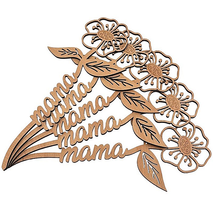 Floare din lemn pentru mama - cadou special, 8 Martie, 12x27 cm. [2]