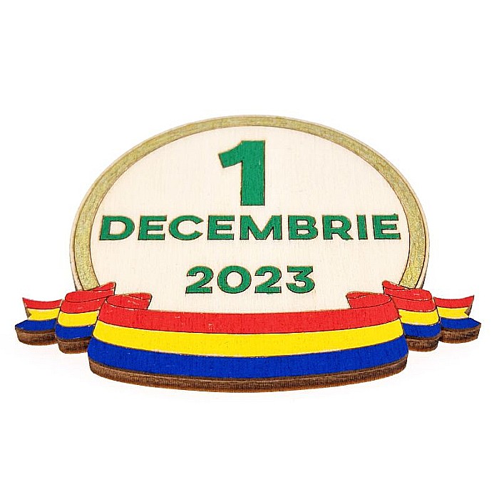 forma lemn 1 decembrie – medalion rotund cu panglică tricolor, baza de pictat [4]