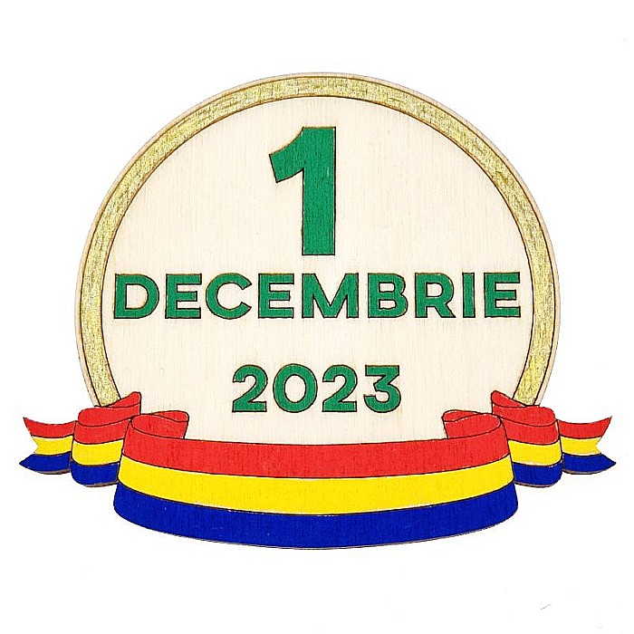 forma lemn 1 decembrie – medalion rotund cu panglică tricolor, baza de pictat [2]