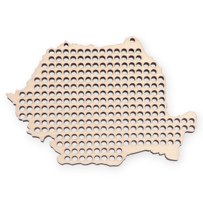 Harta Romaniei din lemn, tricolor, cu gauri pentru cusut - CUS005 [3]