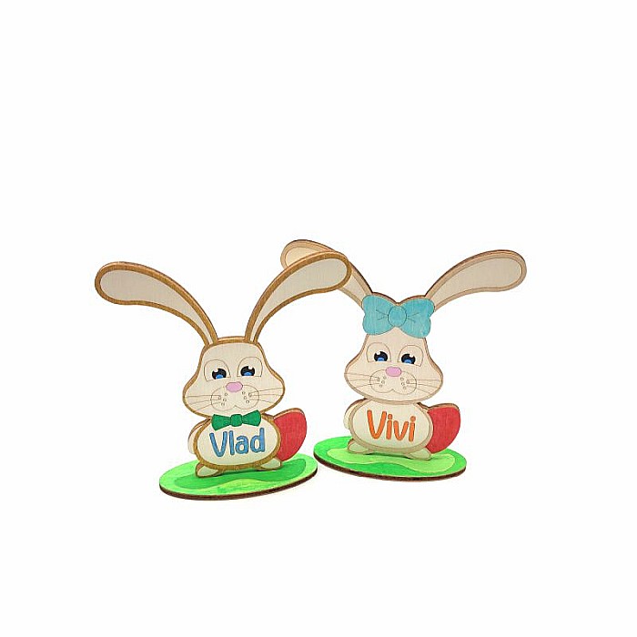 Iepuras personalizat, pentru pictat, lemn, 12 cm inaltime [2]