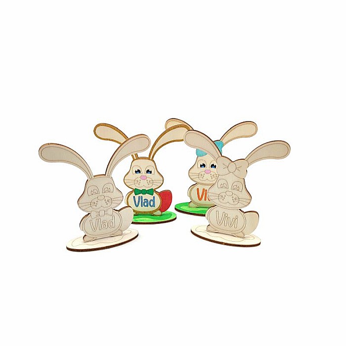 Iepuras personalizat, pentru pictat, lemn, 12 cm inaltime [3]