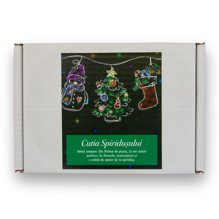 Ornamente din lemn pentru pictat cu culori acrilice si doua pensule [4]