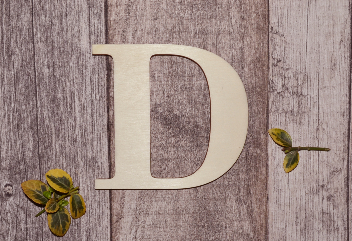 litera d din lemn natur, blank pentru personalizare și decor handmade [1]