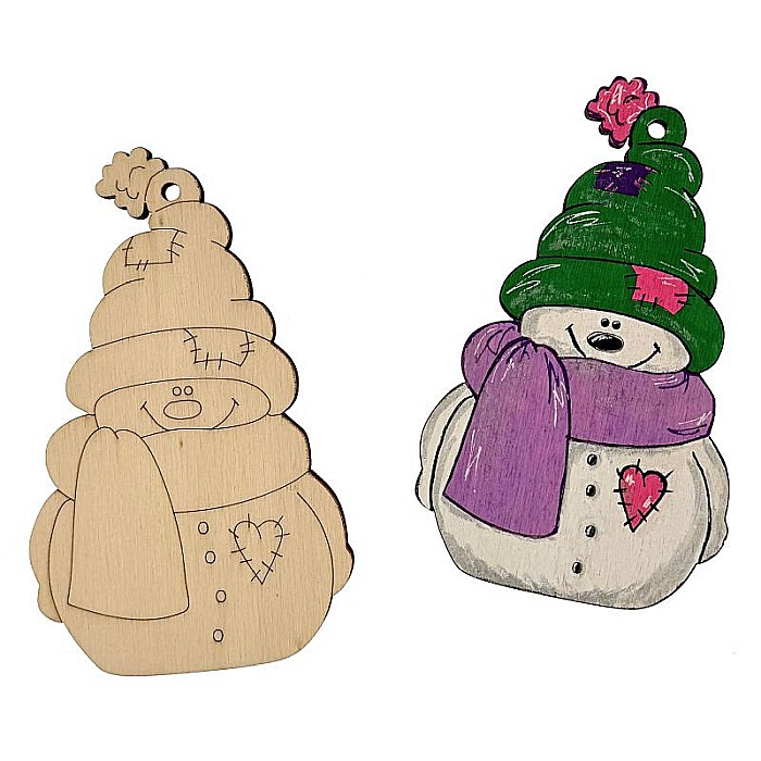 Om de zapada,12 cm, figurina din lemn pentru pictat, decoratiune brad [3]