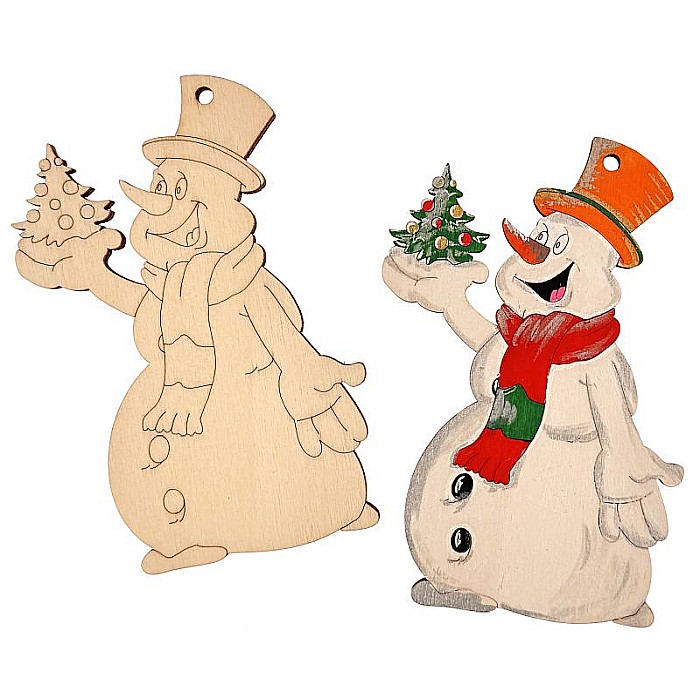 Om de zapada cu bradut, figurina din lemn, 12 cm, decoratiune brad [2]