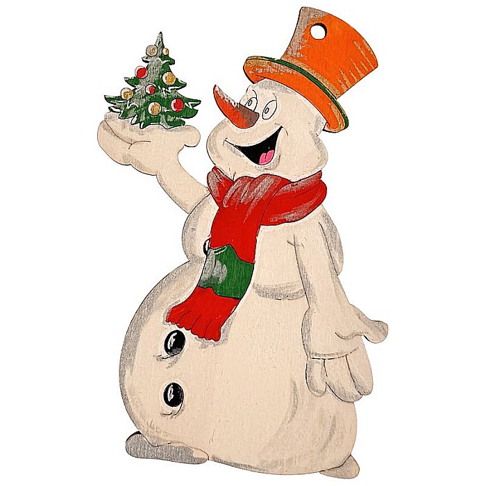 Om de zapada cu bradut, figurina din lemn, 12 cm, decoratiune brad [3]