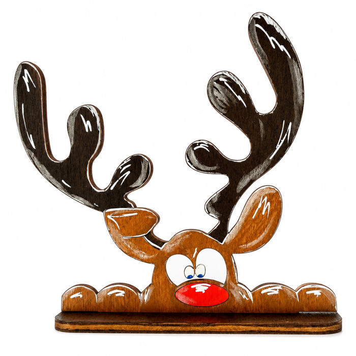 Ornament ren din lemn cu suport, pentru decor [5]