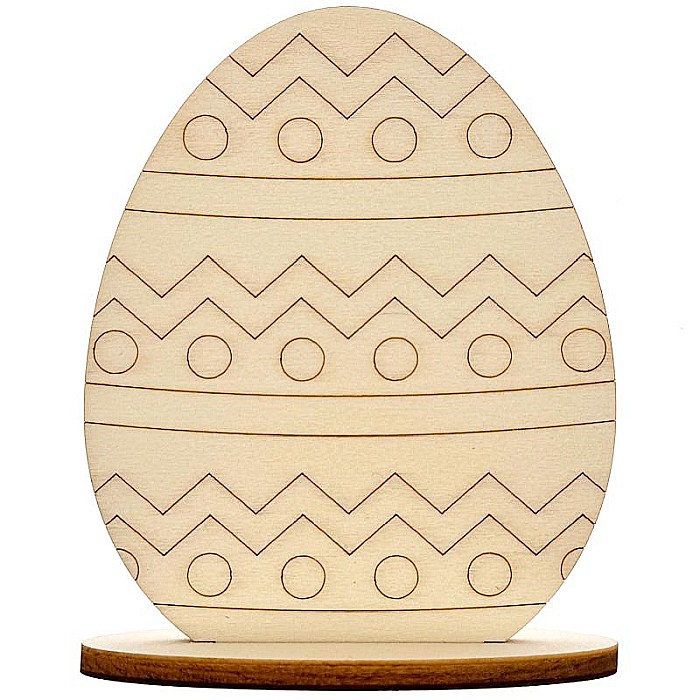 Ou de Paste cu suport, model traditional, din lemn, 10 cm inaltime [2]