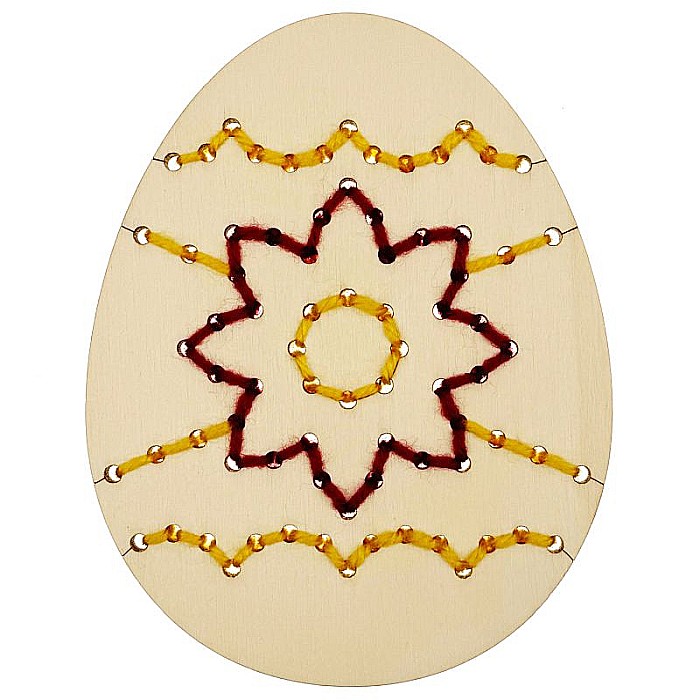 Ou pentru cusut, model floare, din lemn, 12 cm [2]