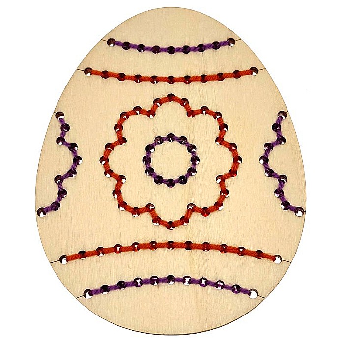 Ou pentru cusut, model floare, din lemn, 12 cm [2]