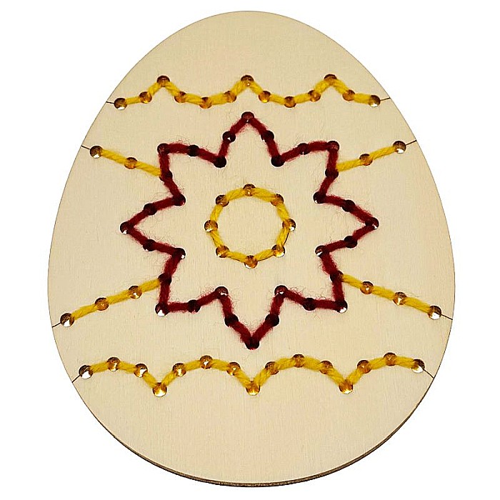 Ou pentru cusut, model floare, din lemn, 12 cm [4]