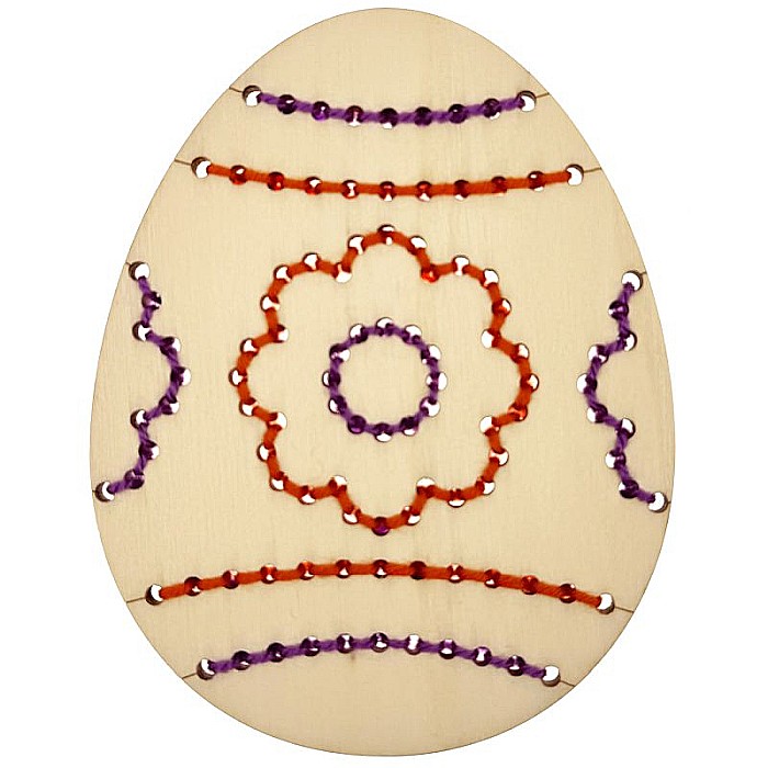 Ou pentru cusut, model floare, din lemn, 12 cm [4]