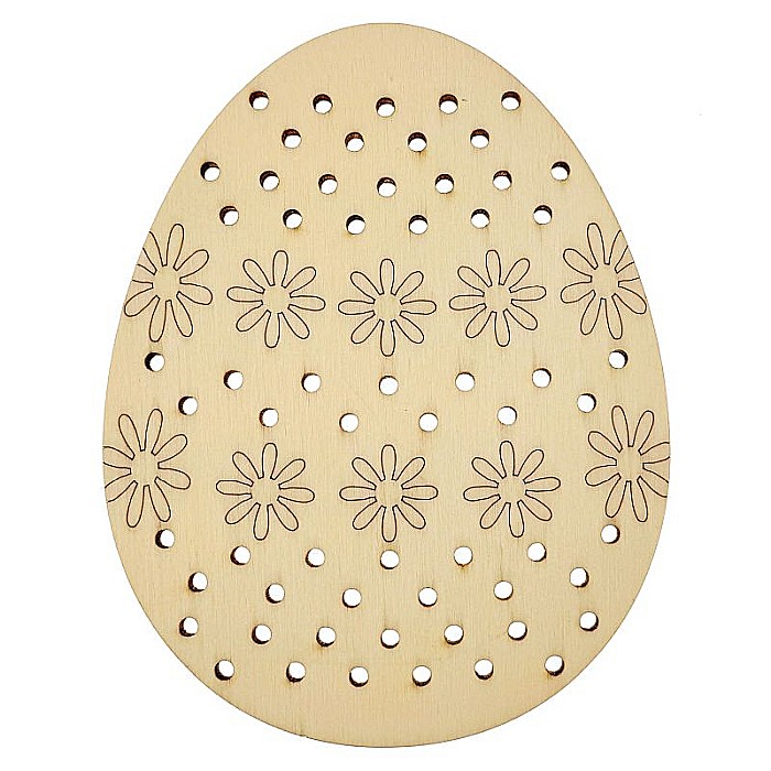 Ou pentru cusut, model flori, din lemn, 12 cm [3]