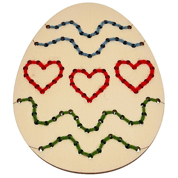 Ou pentru cusut, model inimioare, din lemn, 12 cm [5]