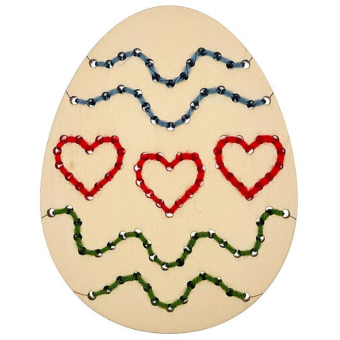 Ou pentru cusut, model inimioare, din lemn, 12 cm [2]