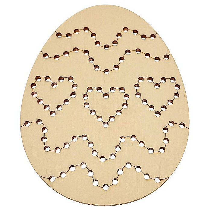 Ou pentru cusut, model inimioare, din lemn, 12 cm [4]