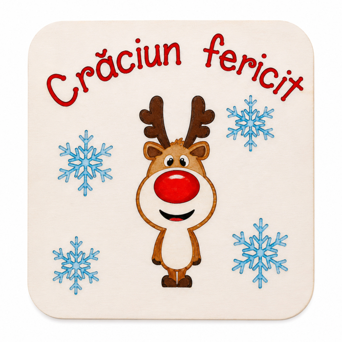 Cadouri Crăciun lemn cu ren și mesaj gravat festiv [2]
