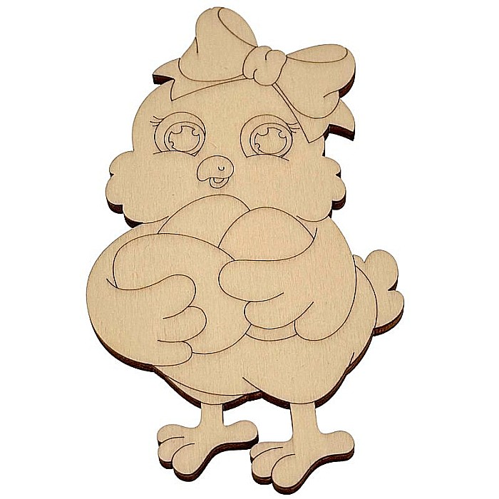 Puisor cu oua, figurina din lemn pentru pictat, 8 cm x 14 cm [2]