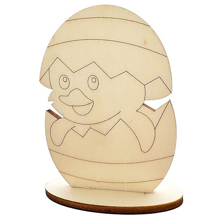 Puisor iesit din ou, cu stativ, din lemn, 12 cm inaltime [2]