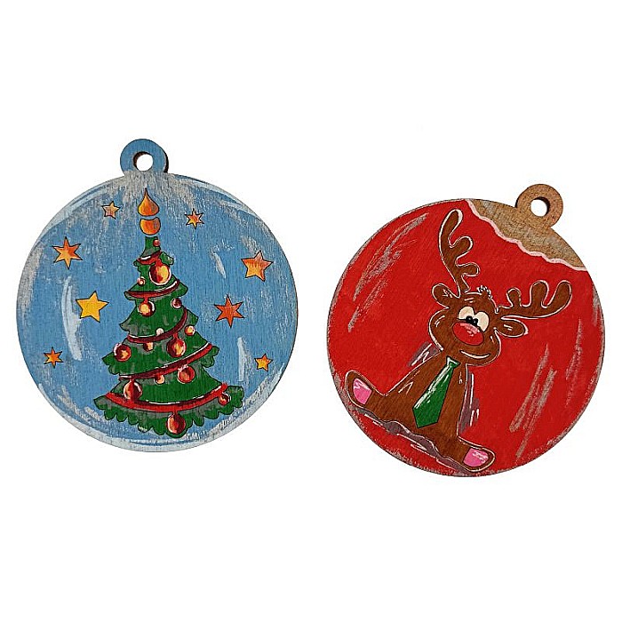 Set 2 globuri din lemn pentru pictat, 8 cm diametru [3]