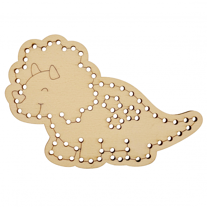 Set de 3 dinozauri din lemn pentru broderie - Activități creative pentru copii [4]