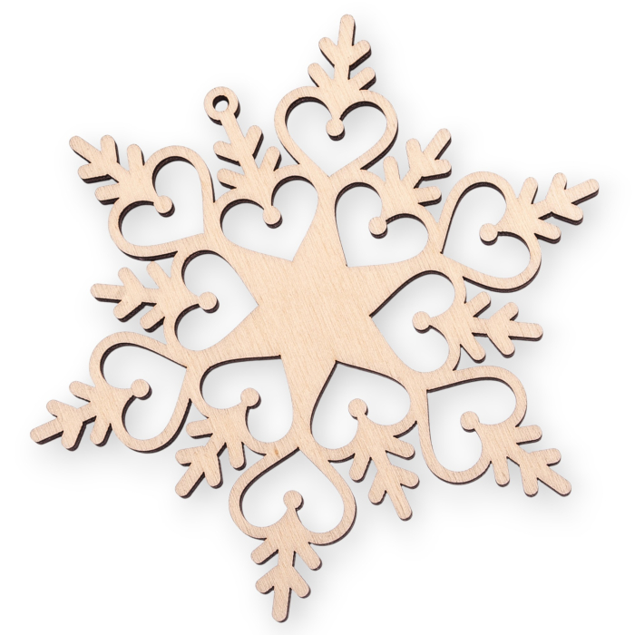 Fulgi de zăpadă din lemn cu modele decorative pentru Crăciun [6]