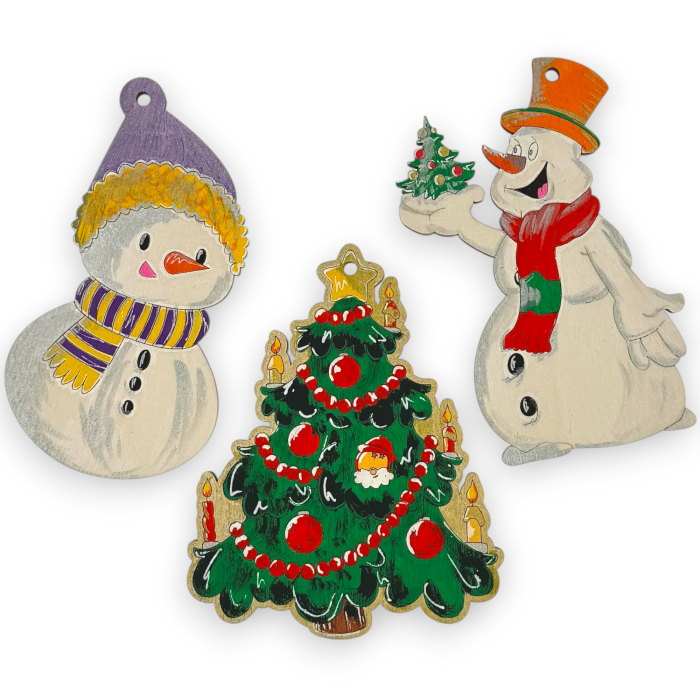 Set 5 forme din lemn, 12 cm, pentru pictat, decoratiuni craciun [2]