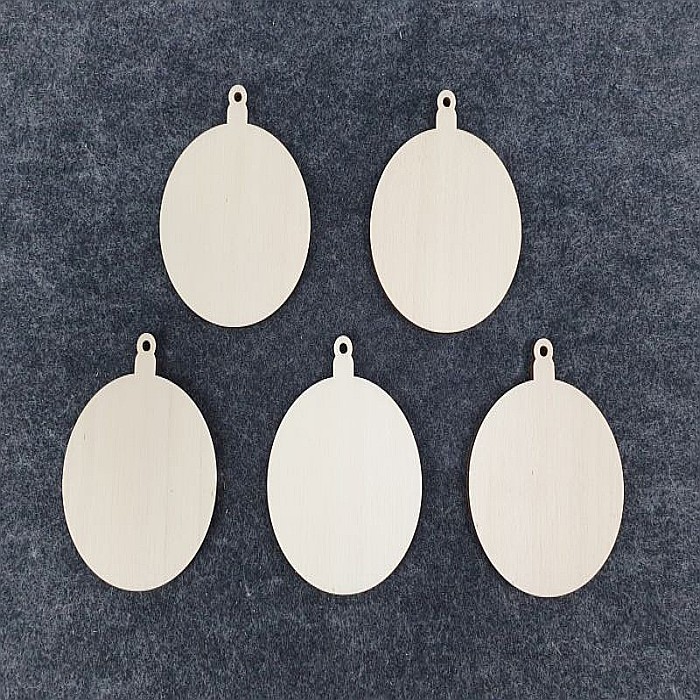 Set 5 globuri rotunde, lemn, diametru 8 cm [2]