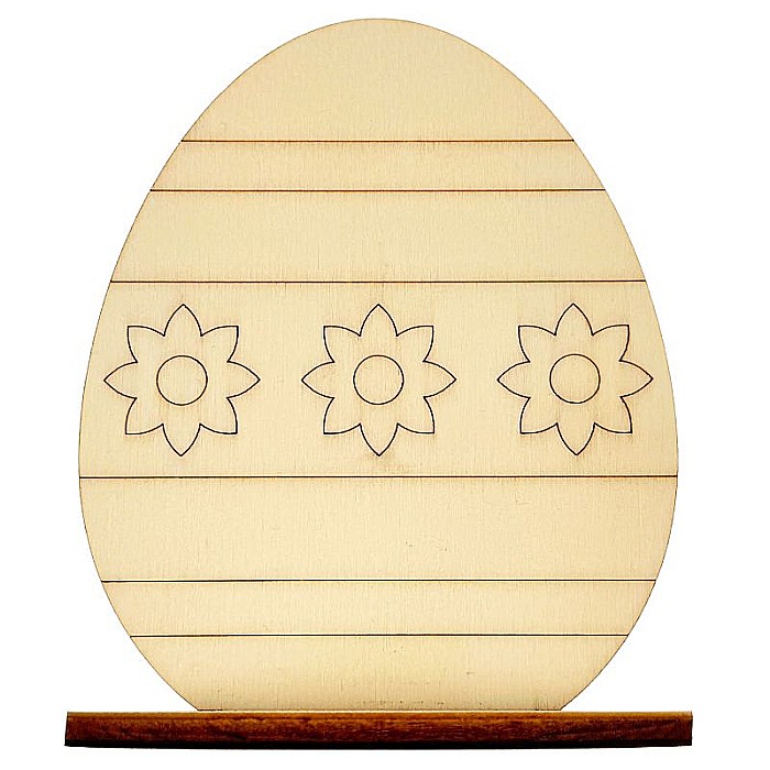 Set 5 oua pentru pictat, cu suport, din lemn, 10 cm inaltime [3]