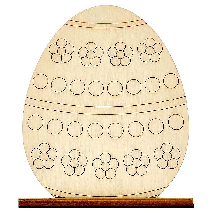 Set 5 oua pentru pictat, cu suport, din lemn, 10 cm inaltime [4]