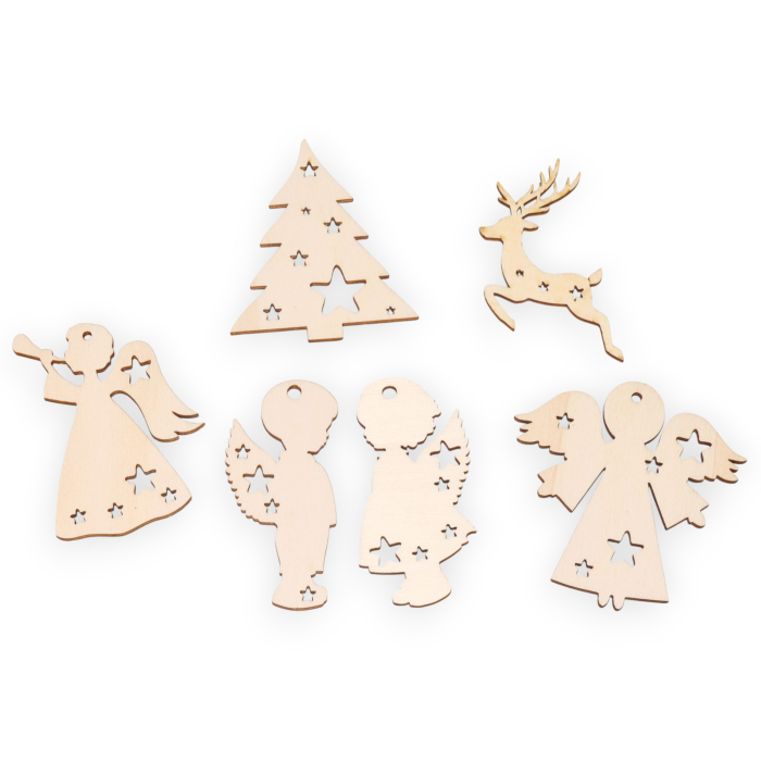 Set 6 ornamente Craciun, lemn [3]