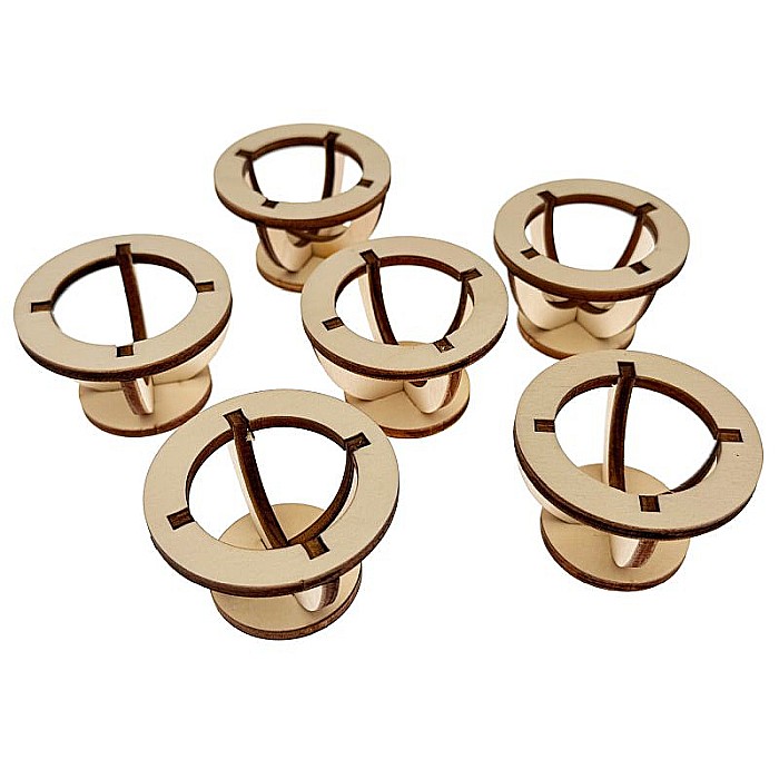 Set 6 suporturi pentru oua incondeiate, din lemn, 6 cm [5]