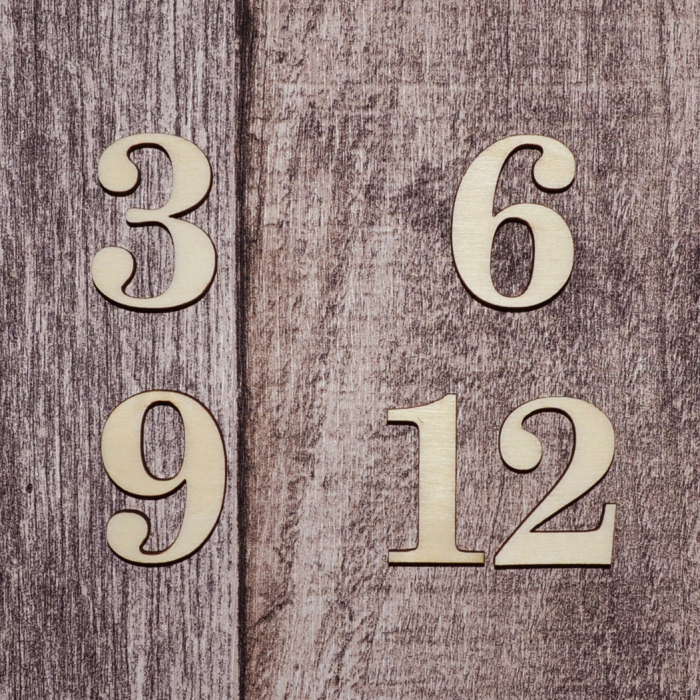 Cifre din lemn pentru ceas DIY set decorativ personalizabil [1]