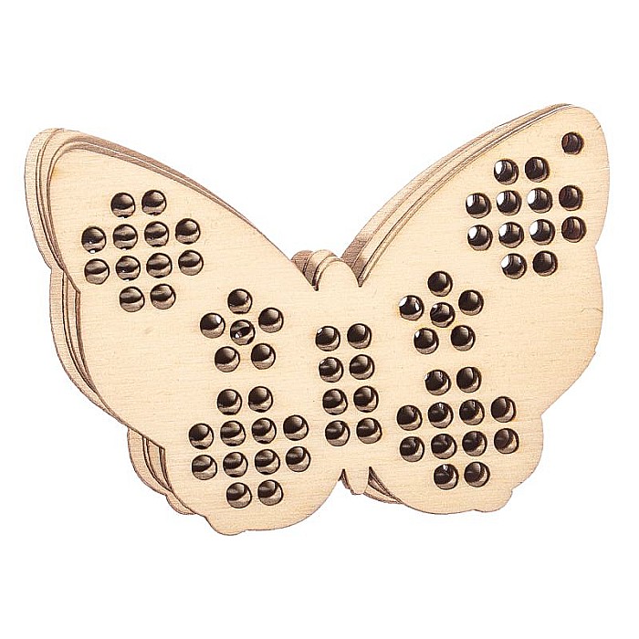 Martisor fluturas din lemn - Gauri mari pentru cusut cruciulita, 7x5 cm, seturi disponibile. [3]