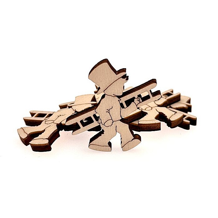 Martisor din lemn - Hornar norocos, 4.2x4.4 cm, seturi disponibile. [3]