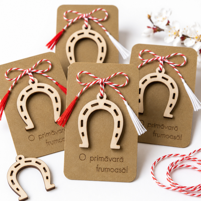 Martisor din lemn - Potcoava, pentru pictat, 3x3.7 cm, seturi disponibile. [2]