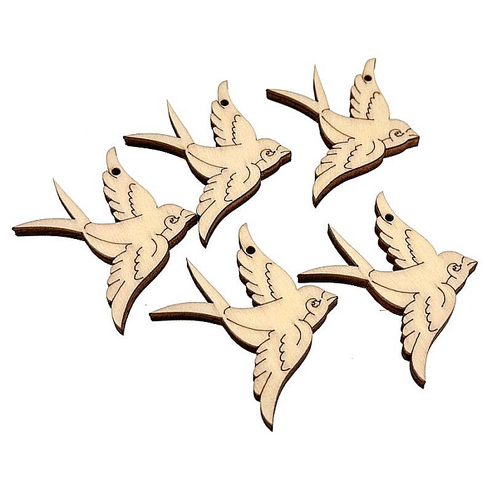 Martisor din lemn - Randunica, pentru pictat, 4x4.7 cm, seturi disponibile. [3]