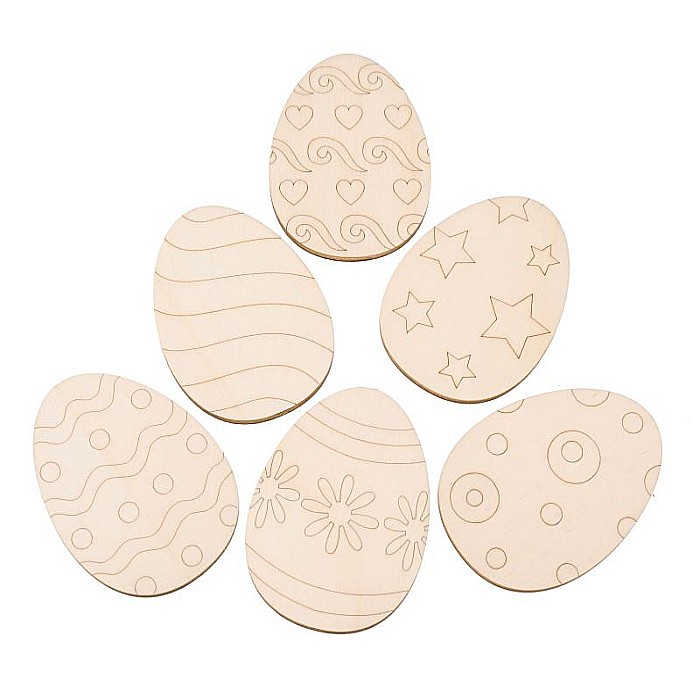 Set oua din lemn, pentru pictat, 12 cm, set 6 bucati [2]