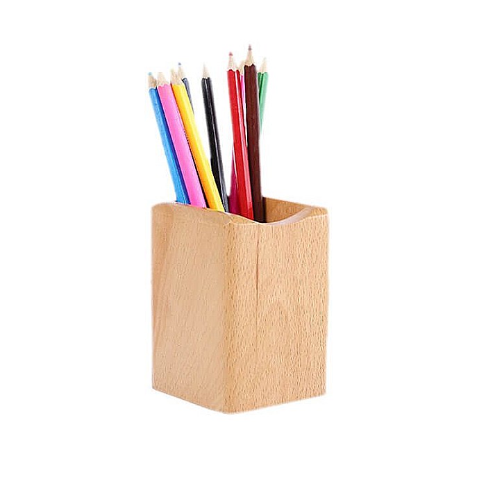 suport creioane lemn natural masiv fag 10 cm organizator birou [3]