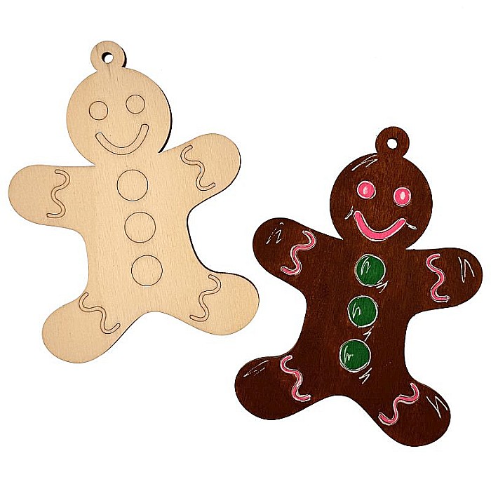 Turta dulce,12 cm, figurina din lemn pentru pictat, decoratiune brad [2]