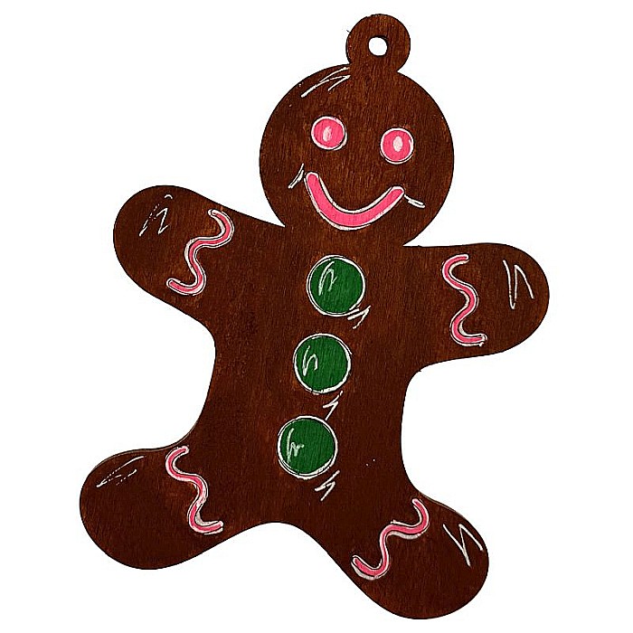 Turta dulce,12 cm, figurina din lemn pentru pictat, decoratiune brad [3]