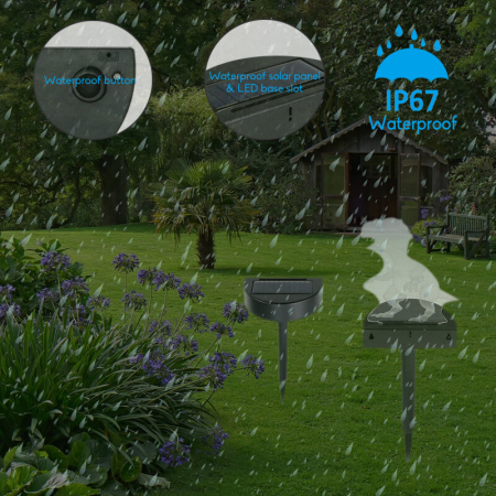 Bază LED solară RGB pentru exterior cu slot pentru plăci acrilice [1]