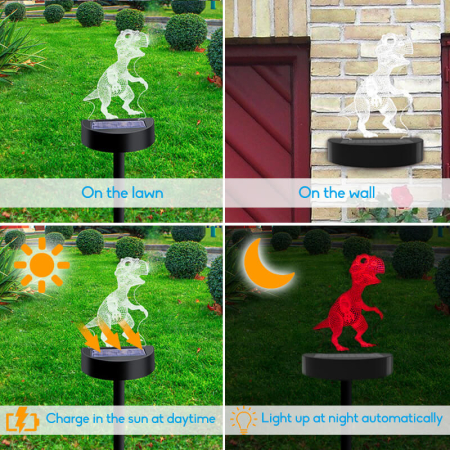 Bază LED solară RGB pentru exterior cu slot pentru plăci acrilice [4]