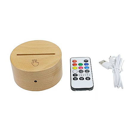 Baza led pentru acrilic, lemn masiv de fag, model TDL-WR, 7 culori, 8 Led [1]