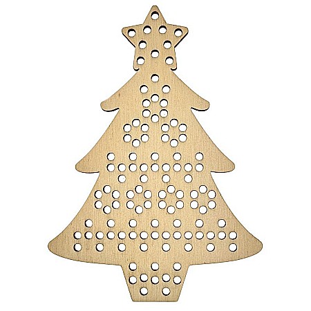 Forme pentru cusut - Brad cu gauri pentru cusut, 12 cm, decoratiune pentru brad
