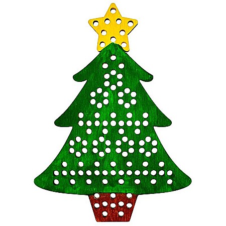 Brad cu gauri pentru cusut, 12 cm, decoratiune pentru brad [1]