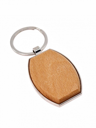 Articole Conexe - breloc lemn fag forma butoi cu suport metalic pentru personalizare