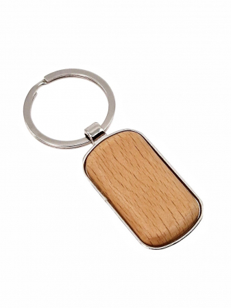 Articole Conexe - breloc lemn fag oval cu suport metalic, personalizabil pentru branding și cadouri