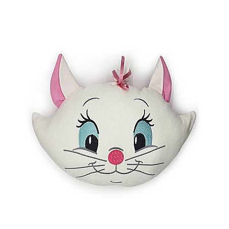 Decoratiuni brodate - Cap de pisica brodata, culoare roz/mov, fleece si bumbac - PB004 - PB005